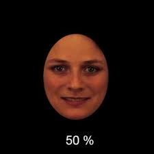 Example of video frames depicting a trustworthy-looking face gradually...