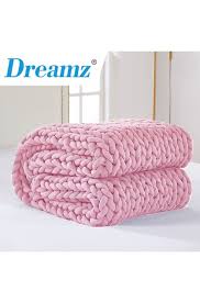 Shop with afterpay on eligible items. Shop Dreamz Knitted Weighted Blanket Chunky Bulky Knit Throw Blanket Dreamz Online 1 Day Co Nz