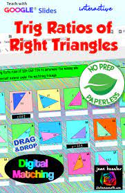 The six trigonometric ratios relate the sides of a right triangle to its angles. Right Triangles Ratios Soh Cah Toa Digital Matching Right Triangle Digital Activities Secondary Math