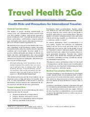 Technology is rapidly improving and changing every aspect of the world, including health care. Wd4 Travel Health 2go Docx Docx Travel Health 2go Reason2go U25cf Health Information For Travelers U25cf Spring 2017 Health Risks And Precautions For Course Hero