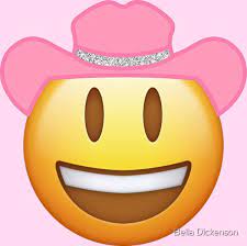 Space Cowgirl Emoji With A Cute Pink Glitter Hat More Colors Coming Soon In 2021 Pink Cowgirl Cute Pink Pink Glitter
