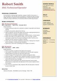 Ekg Technician Resume Samples Qwikresume