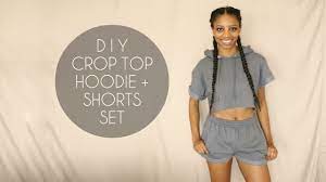 If you need a spring or fall jacket for your tot, consider making one of these instead. Diy Crop Top Hoodie Shorts Set No Sewing Required 8 Steps With Pictures Instructables