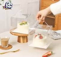 4 X 4 Inch Birthday Cake Box Clear Transparent Acetate Cake Box Dessert  Packaging Takeaway Cake Boxes with Handles