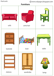 Esl Pages Furniture English Lessons For Kids English Worksheets For Kids Flashcards For Kids