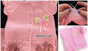 Pullu Kelebek Islenmis En Cici Anlatimli Kiz Yelek Nazarca Com Baby Knitting Patterns Orgu Orgu Desenleri