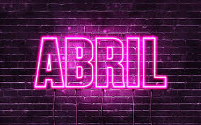 She is married to comedian andreu buenafuente, and. Download Wallpapers Abril 4k Wallpapers With Names Female Names Abril Name Purple Neon Lights Happy Birthday Abril Popular Spanish Female Names Picture With Abril Name For Desktop Free Pictures For Desktop Free
