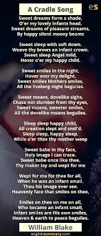 A Cradle Song Poem By William Blake Songs Poems Name Pictures