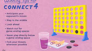 The first player to get four checkers lined up in a row in any direction: Connect 4 Winning Strategies