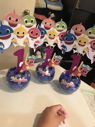 Baby Shark Centerpiece Baby Boy 1st Birthday Party Shark Themed Birthday Party Shark Theme Birthday