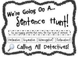 Types Of Sentences Scavenger Hunt Activity Sentence Activities Types Of Sentences Types Of Sentences Activities