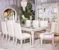 The dining room group features a rectangular dining table supported by two very detailed metal pedestals, and lushly upholstered seating. Aico Furniture Dining Room Collections By Dining Rooms Outlet