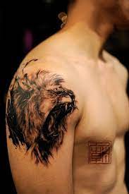 Shoulder Tattoos For Men Tattoos Shoulder Tattoo Roaring Lion Tattoo