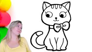 See full list on easydrawingtips.com Draw And Color Sitting Cat For Kids Toddlers Youtube