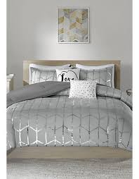 The neutral color is simple to match with any color palette. Intelligent Design Raina Gray And Silver Comforter Set Belk