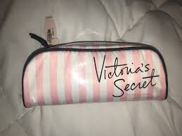 Victoria S Secret Pencil Case Cosmetic Bag With Pink On Pink Stripes Victoria S Secret Logo Nwt Measures Victoria Secret Victoria Secret Cosmetics Pencil Case