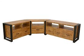 Réalisez le fond de la structure du meuble d'angle en revanche, vous pouvez également décorer l'intérieur des tiroirs. Meuble Tv D Angle Hevea Recycle Naturel Et Metal Noirci 1 Tiroir 1 Niche 115x40x55cm Docker Meubles Tv D Angle Pier Import