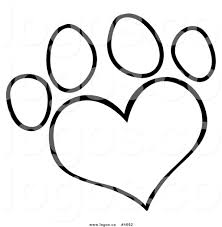Download and print these paw print coloring pages for free. Royalty Free Logo Of A Black And White Heart Shaped Dog Paw Print By Hit Toon 4662