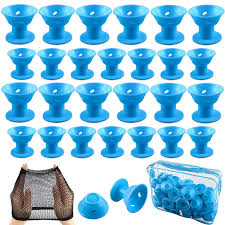 If you happen to have dark hair, it's impossible to dye in a dark blue black or navy blue shade with no bleach. Siquk 70 Pcs Hair Rollers Silicone Blue Hair Curlers Set Including 35 Pcs Large Ebay