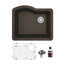 Sink drains & stoppers at lowes.com. Karran Usa Qu 712 Undermount Quartz Composite 32 Inch Single Bowl Kitchen Sink Kit In Brown