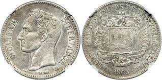 A new sovereign bolivar will replace the old bolivar. Munze 2 Bolivar Venezuela Silber 1935 Simon Bolivar 1783 1830 Preis Km Y23
