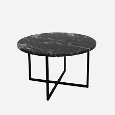Chloe chrome finish and white faux marble top coffee table by inspire q. Round Marble Coffee Table Nero Marquina Black Aime Te