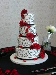 Anna Christine Events Wedding Cake Red White Wedding Cakes Black And White Wedding Cake