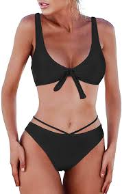 See more ideas about bathing suits, cute swimsuits, cute bathing suits. Amazon Com Bmjl Women S Cheeky Bikini Set Two Piece Swimsuit V Neck Bathing Suit Cutout Tie Swimwear M Black Clothing