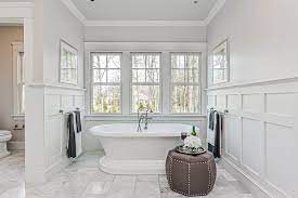 A half wall can be used for hanging towels, storing toilet paper, and other toiletries while also giving a glass shower stall a bit of privacy. Bathroom Wall Paneling Ideas Beautiful Bathroom Walls Gambrick