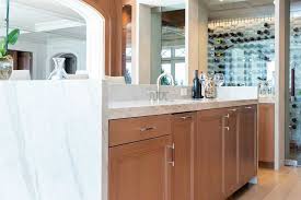 Mitered edge countertop vs waterfall. Waterfall Countertops A Flowing Trend In Wine Rooms