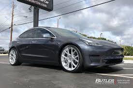 lowered tesla model 3 with 20in vossen vfs6 wheels tesla model tesla vossen 20in vossen vfs6 wheels tesla model