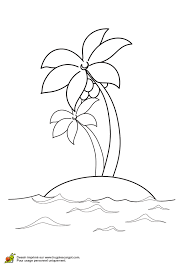 Coloriage Plage Palmier Sur Une Ile