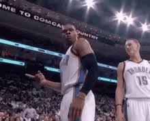 Russell westbrook recreates his classic meme after clutch wizards win over warriors. Russell Westbrook Meme Gifs Tenor