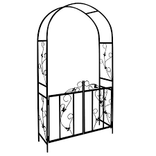 Rosenbogen Mit Integr Tor Rankgitter Gartentor Rankhilfe 225 X 115 X 37 Cm Metall Tor Verriegelbar Farbe Schwarz G Gartenlaube Rankhilfe Rankgitter