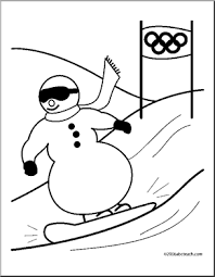 Snowboarding coloring pages are a fun way for kids of all ages to develop creativity, focus, motor skills and color recognition. Coloring Page Cartoon Snowman Snowboarding Winter Olympics Winter Sport Abcteach