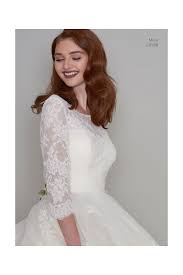 Bohemian off the shoulder dresses. Mimi Tea Length Lace 1950s Vintage Short Wedding Dress With Sleeves