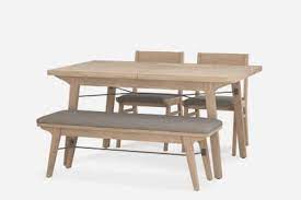 Corona dining table small extending solid mexican pine. Miles Extendable Dining Table With Bench And 2 Chairs Castlery Australia