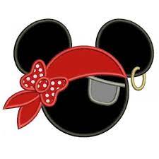 Looks Like Pirate Mickey Mouse Ears Applique With A Patch Machine Embroidery Digitized Pattern Instant Download 4x4 5x7 6x10 Hoops Disney Applique Mickey Mouse Crafts Disney Cruise Door Decorations