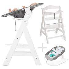 Durch die hohe belastbarkeit von max. Hauck Alpha Plus Weiss Newborn Set Hochstuhl Neugeboreneneinsatz Wippe Babyartikel De