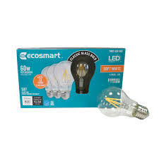 Ecosmart 60w Equivalent Soft White A19 Energy Star And Dimmable Filament Led Light Bulb 4 Pack Led Light Bulb Bulb Energy Star