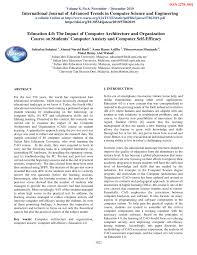 Know more about computer science courses. Pdf Education 4 0 The Impact Of Computer Architecture And Organization Course On Students Computer Anxiety And Computer Self Efficacy