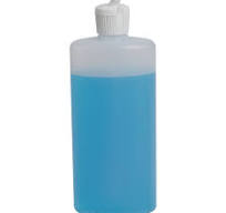 6 oz. Natural HDPE Oval Bottle with 20/410 White Ribbed Flip-Top Dispensing  Cap