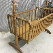 Best Vintage Rocking Baby Cradle Jenny Lind Style For Sale