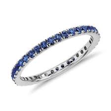 Riviera Pave Sapphire Eternity Ring In 18k White Gold 1 5mm Blue Nile Sapphire Eternity Ring Eternity Ring Sapphire Wedding Band