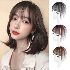 Amazon Com Drasawee Extensiones De Cabello Humano Con Clip Flequillo Flequillo Hecho A Mano Con Patillas Para Mujer De Una Pieza Marron Claro Belleza Y Cuidado Personal