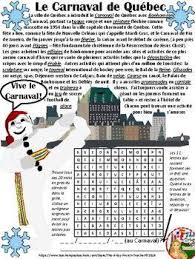 Le Carnaval De Quebec Mots Caches Gratuite In 2020 Ontario Curriculum Reading Passages Teaching Middle School
