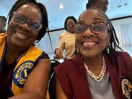 Lions of Mona at the White Cane Luncheon 2024 at the Pegasus Jamaica are  Lion Dr. Olivene Burke JP and, Past Council Chair Lion Dr. Denise Forrest  PMJF
