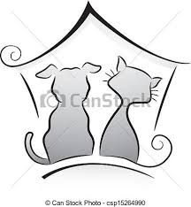 Vector Cat And Dog Shelter Stock Illustration Royalty Free Illustrations Stock Clip Art Icon Stock Clipart Icons L Drawings Dog Drawing Pet Logo Design
