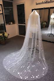 Ls22 Floral Wedding Veil White Veil Light Ivory Veil One Etsy In 2020 Floral Wedding Veils Wedding Bridal Veils Long Veil Wedding