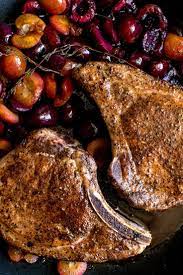 Pork Chops With Brandied Cherries Recipe Recipe Brandied Cherries Recipe Recipes Cooking Recipes